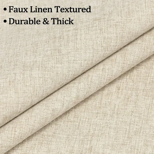 Vista 2 de CAROMIO Cortinas 100% opacas de 54 pulgadas de largo, juego de 2 paneles de lino con textura, aislamiento térmico, cortinas opacas para dormitorio