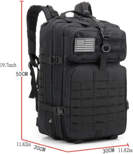Vista 2 de Mochila táctica 45L 3 días Bug Out Molle Survival Mochila, ACU, Sistema Molle