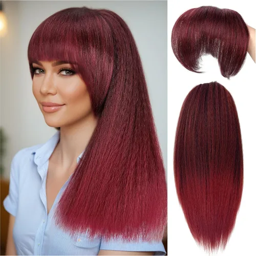 Vista 23 de Cola de caballo recta Yaki de 12 pulgadas con cordón para mujeres negras, sintética, gruesa, recta, longitud del hombro, extensión de cola