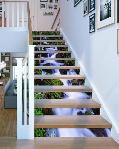 Vista 10 de FLFK Calcomanías para escaleras - Adhesivos para escaleras, Calcomanías autoadhesivas para escalones de Sunrise Coast, para decoración del hogar