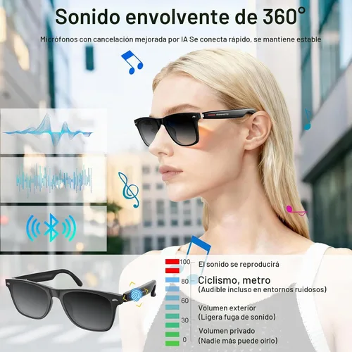 Vista 5 de Gafas inteligentes de traducción AI - 164 idiomas en tiempo real