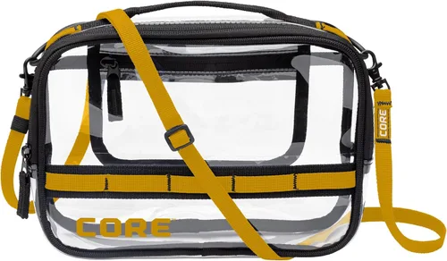 Vista 8 de CORE Bolso transparente aprobado para estadios con correa ajustable Diseño de bolso ligero con compartimentos seguros con cremallera