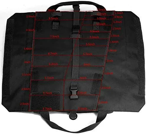 Vista 6 de Llave enrollable bolsa organizadora de herramientas Super almacenamiento con 23 bolsillos (negro)