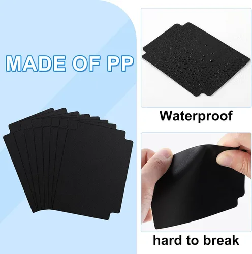 Vista 3 de 60 piezas de separadores para tarjetas de juego negros, separadores de cartas para juegos de mesa TCG, organizador de almacenamiento para reunión
