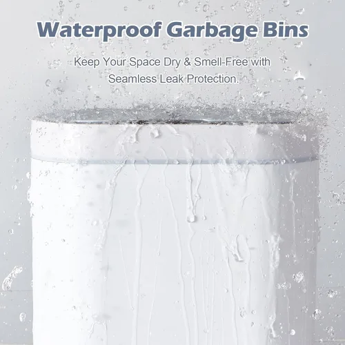 Vista 3 de ELPHECO Paquete de 2 cubos de basura con sensor de movimiento de baño de 2.5 galones + 2 galones de basura automático para decoración de baño, cubo