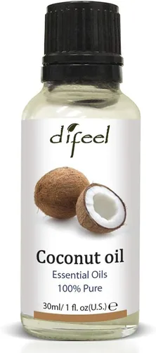 Vista 2 de Difeel Aceite esencial 100% puro, aceite de coco, en caja, 1 oz.