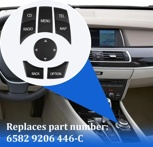 Vista 4 de Botón de control multimedia IDrive para BMW 1 3 5 X1 X3 X5 X6 Series BMW F20 F22 F30 F34 F36 F10 F02 F06 F25 F15 reemplaza 6582 9206 446-C botón