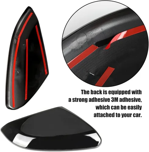 Vista 7 de Cubierta de espejo lateral + Kit de cubiertas para manija de puerta Compatible con Honda Civic 10ª generación 2016 2017 2018 2019 2020 2021 (Negro)