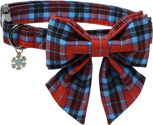 Vista 65 de DOGWONG Collar de otoño para perro con lazo, collar de moño para perro de Acción de Gracias, collar ajustable de algodón de otoño con hoja de arce