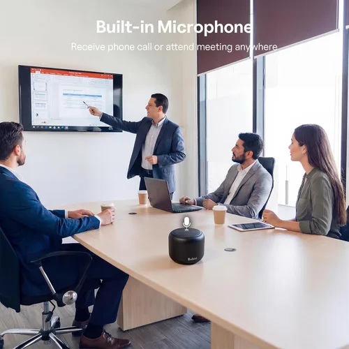 Vista 7 de Bobtot Altavoces Bluetooth portátiles con correa mini habla, negro