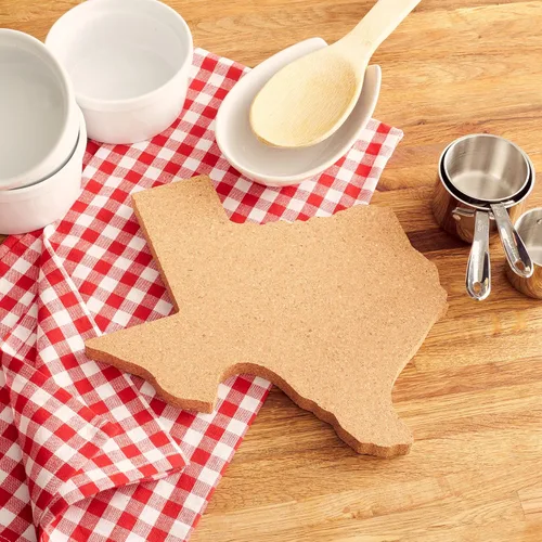 Vista 4 de Sostenedor de olla de corcho en forma de Texas Salvamanteles – 9 pulgadas Hot Pad Regalo