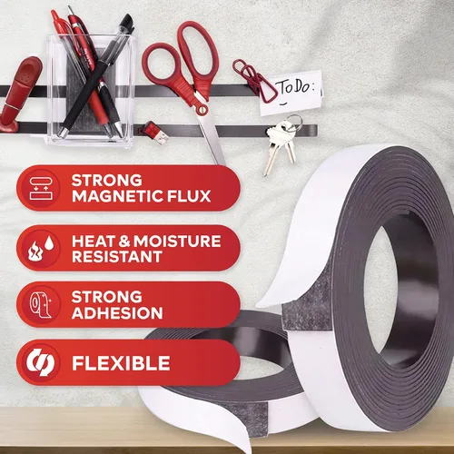 Vista 8 de Cinta magnética flexible Xfasten, 1 pulgada x 10 pies