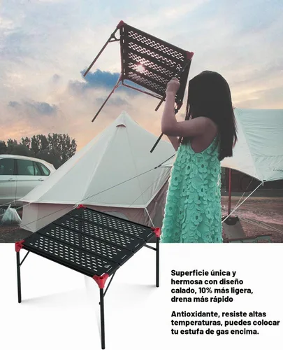 Vista 5 de iClimb Mesa plegable extensible, área de mesa grande, ultraligera, compacta