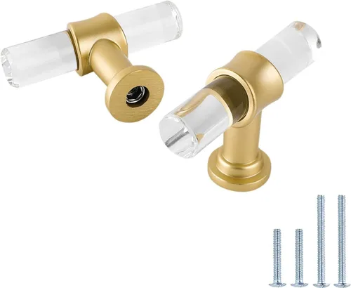 Vista 23 de LONTAN Paquete de 4 Pomos Negros para Gabinetes y Cajones Pomos de Gabinete de Cocina para Tocador Baño Moderno Herrajes Negros de Barra en T