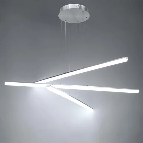 Vista 3 de WAC Lighting dweLED, pila 3 luces LED colgante lineal 3000K en aluminio cepillado