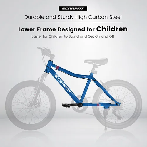 Vista 7 de Bicicleta Elecony Ecarpat de 20 Pulgadas para Niños Edades 6-12, Bicicleta de Montaña de 7 Velocidades, Bicicletas de Regalo para Niños y Niñas