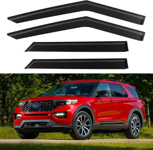 Vista 177 de YQAUTEC - Viseras para ventana, protectores contra la lluvia, compatibles con Subaru WRX 2015-2021, deflectores de viento para ventanas, viseras