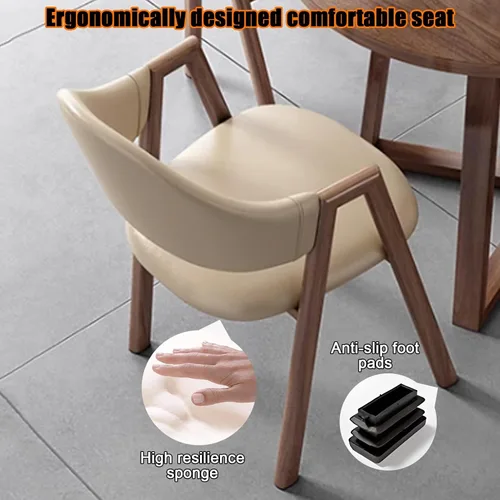 Vista 5 de YVYKFZD Office Reception Room Club Table and Chair Set, Coffee Kitchen Dining Table Set, Simple Round Conference Table with Metal Legs, Business