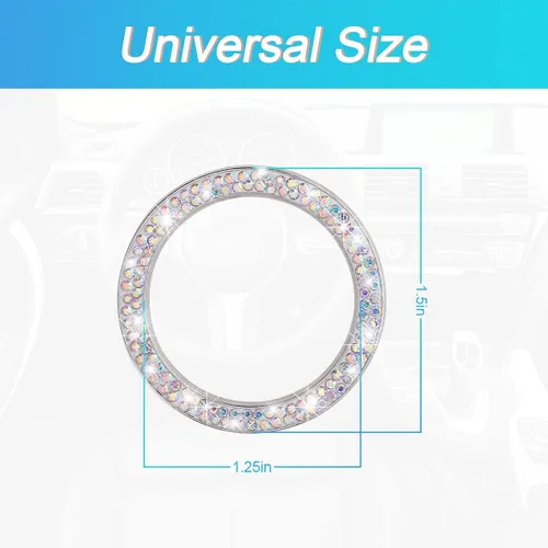 Vista 2 de Calcomanías para anillo de arranque de motor con diamantes de imitación de cristal, paquete de 2 unidades, cubierta para botón de arranque de Doble