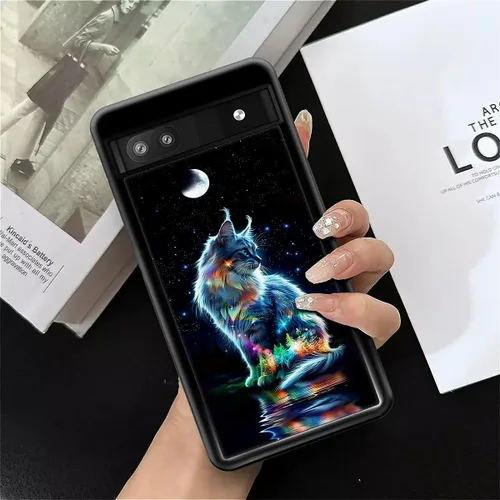 Vista 448 de Compatible con Google Pixel 4A 5G Mobile Case Creative Acrylic Panel trasero Silicona Protección Grip especialmente diseñado para Google Pixel 4A 5G