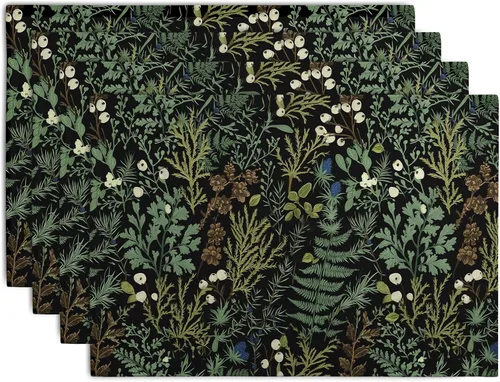 Vista 73 de Juego de 4 manteles individuales del 4 de julio, manteles individuales patrióticos florales con cruces y estrellas del Día de la Independencia y Día