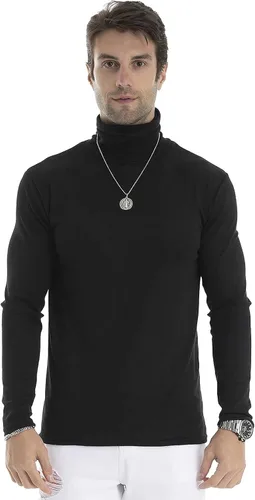 Vista 8 de Camiseta de manga larga para hombre, ajustada, ligera, con cuello de tortuga
