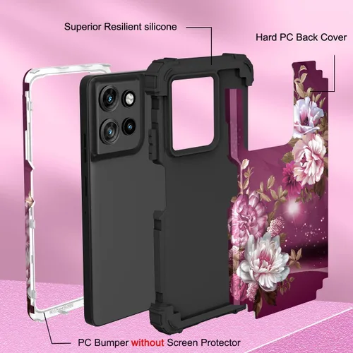 Vista 4 de Hocase Funda para Moto G 2026, Moto G Power 2025, protección resistente a prueba de golpes, protección de goma de silicona suave, funda protectora