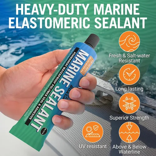 Vista 2 de Sellador y adhesivo marino, calafateo impermeable de grado marino, sellador de agua de alta temperatura para barco, automóvil y RV, sin silicona
