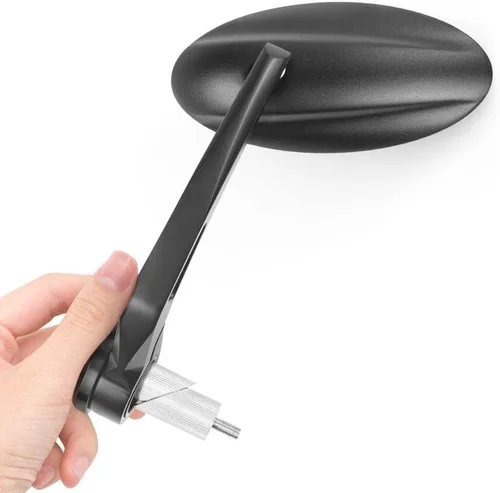Vista 18 de KiWAV Espejos de extremo de barra de motocicleta ultra negro compatible con manillar roscado M6