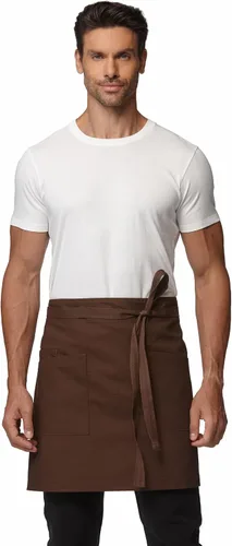 Vista 11 de Delantal unisex medio bistro delantal servidor con bolsillos impermeable 4251BY