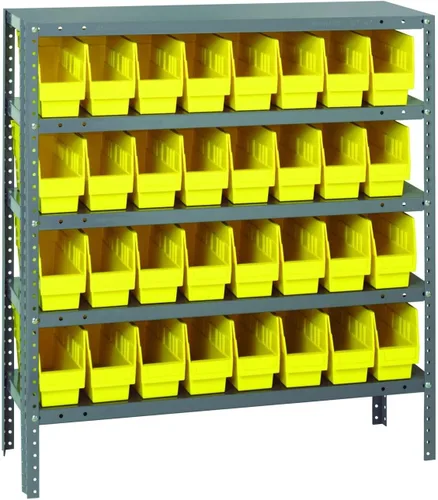 Vista 146 de Quantum QSBU-245BK Heavy Duty Shelving Unit with (7) Shelves and (24) QUS245 Black Bins for Garage Warehouse Storage Distribution 400 lb Load