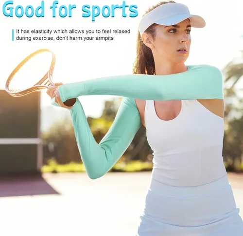 Vista 4 de Zhanmai 14 piezas para mujer chal de enfriamiento con agujero para los dedos chal de enfriamiento de golf chal de enfriamiento manga de brazo