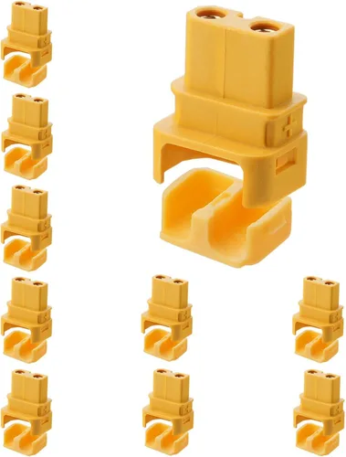 Vista 10 de ELFCULB 10 pares de conectores Amass XT30PW, conectores macho hembra XT30 para robot mini UAV (amarillo)
