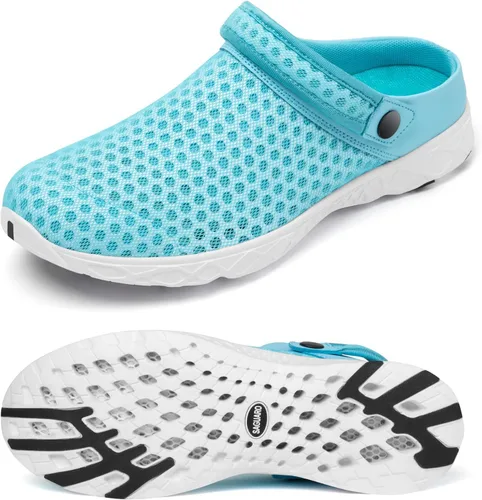 Vista 10 de SAGUARO - Zapatos de jardín de secado rápido para hombre y mujer, ligeros y transpirables. Zuecos de jardinería, sandalias de agua y malla