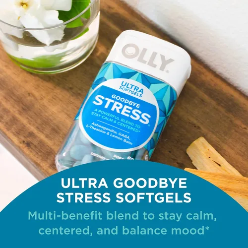 Vista 3 de OLLY Cápsulas blandas ultra fuertes Goodbye Stress (60 unidades) cápsulas de combate contra los antojos (30 unidades)