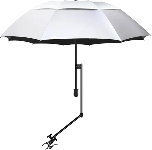 Vista 45 de XLINGZA Sombrilla de playa UPF 50+ con abrazadera universal ajustable