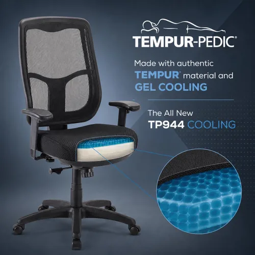 Vista 3 de Tempur-Pedic TP944 Adjustable Task Office Desk Chair, Beige