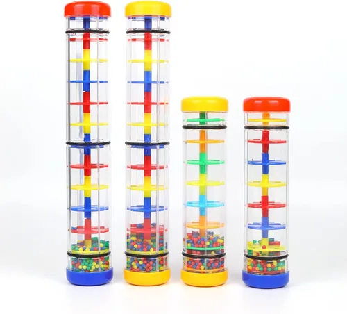 Vista 7 de Rainmaker - Mini palo de lluvia de 8 pulgadas para bebés, tubo de sonajero, palo de lluvia, agitador de música, instrumento auditivo sensorial