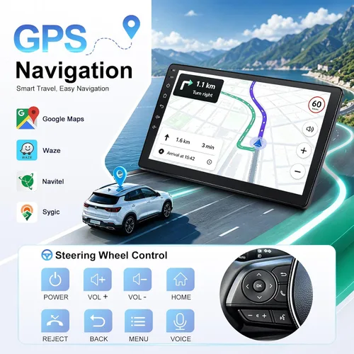 Vista 10 de Actualización estéreo de radio QLED de 13.1 pulgadas para Chevy Silverado y GMC Sierra 2014-2018, unidad principal de 8 núcleos con CarPlay/Android