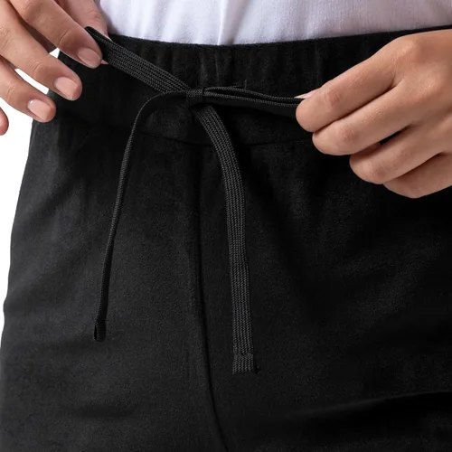 Vista 6 de Wright's Conjunto de sudadera y jogger de terciopelo para mujer de 2 piezas con cremallera y capucha Negro