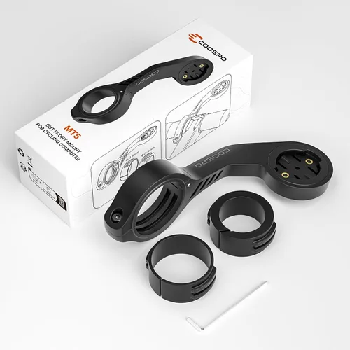 Vista 6 de CooSpo Soporte frontal MT5 para computadora de bicicleta, compatible con Garmin, adaptador de montaje para computadora de bicicleta para manillar