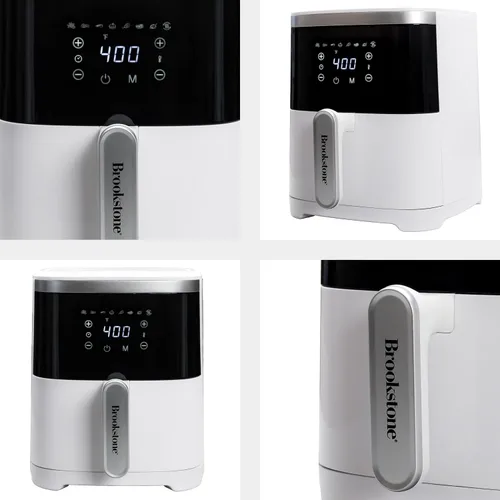 Vista 5 de Brookstone Freidora de aire de 4.5 cuartos de galón, 1300W, pantalla LED, 8
