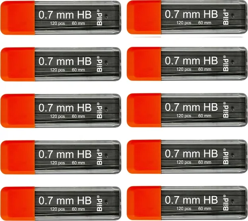 Vista 10 de Bild Premium 1250 recargas de mina de 0.3 mm HB para lápiz mecánico (HB Mega, 0.3 mm)