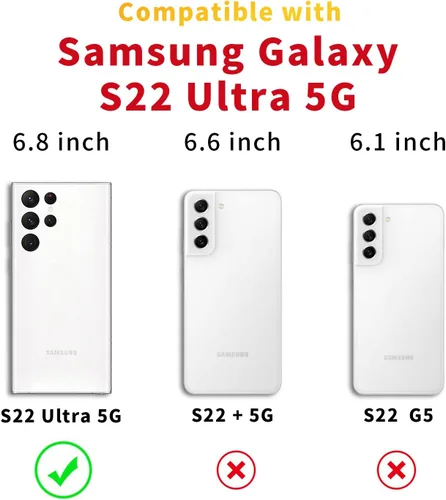 Vista 7 de Funda para Samsung Galaxy S22 Ultra con correa ajustable para el cuello cruzada, funda de teléfono con cordón para Galaxy S22 Ultra, funda
