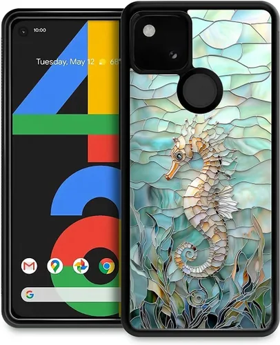 Vista 310 de Compatible con Google Pixel 4A 5G Mobile Case Creative Acrylic Back Panel Silicona Edge Case Slim Protección Especialmente para Google Pixel 4A 5G
