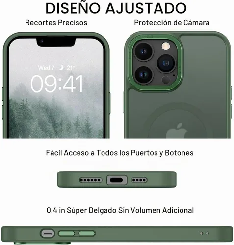 Vista 9 de BENTOBEN Funda magnética para iPhone 13 Pro Max, compatible con MagSafe, translúcida mate esmerilada, antihuellas, delgada, a prueba de golpes