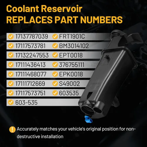Vista 3 de Depósito de Reservorio de Refrigerante de Motor 17137787039 Compatible con BMW 323Ci 328Ci X3 X5 330i 325i 323i 320i 328i 330xi 325xi 330Ci 325Ci