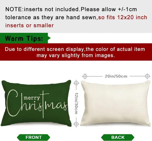 Vista 7 de RABUSOFA Fundas de almohada de Navidad con mensaje de Feliz Navidad, decoraciones para el invierno, fundas de almohada decorativas, fundas