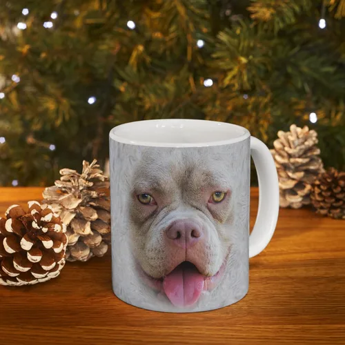 Vista 9 de Funny Gifts - Taza de café de cerámica blanca con diseño de perro American Bully de 11 onzas