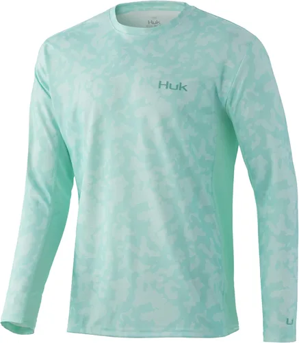 Vista 61 de HUK Camisa de manga larga Icon X para hombre, camisa de pesca de alto rendimiento Azul celeste